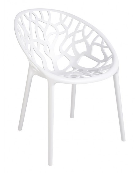 Krzesło polipropylen Coral białe/czarne
