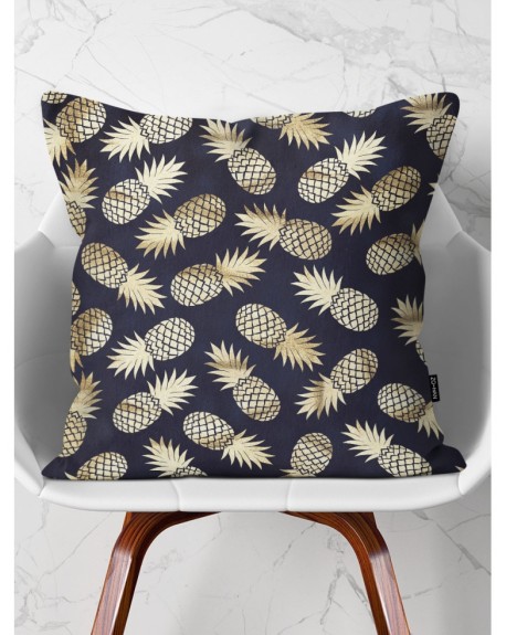Poduszka dekoracyjna Black Gold Pineapples