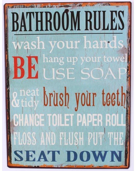 Szyld metalowy Bathroom Rules