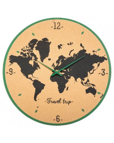 Zegar ścienny korkowy Travel