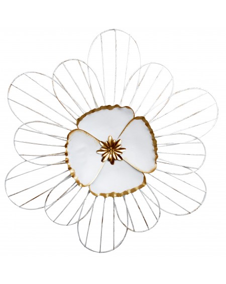 Dekoracja ścienna metalowa Kwiat biały