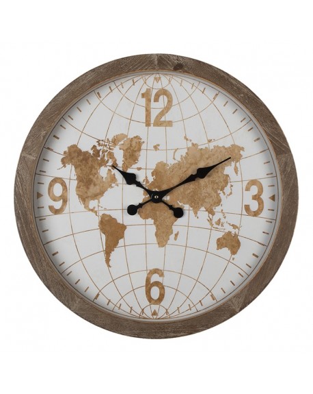 Zegar ścienny z mapą świata