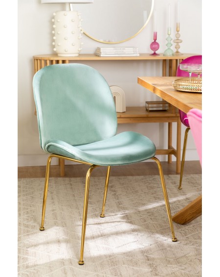 Krzesło aksamitne na złotych nogach Aliz