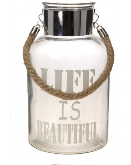 Lampion szklany Life is beautiful