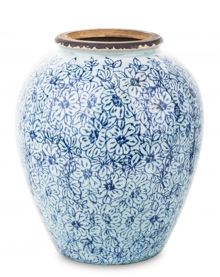 Wazon ceramiczny biały Blue Flowers