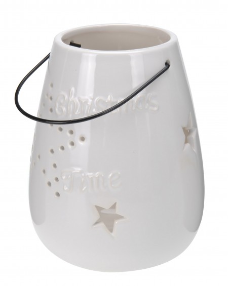 Lampion ceramiczny Christmas Time biały