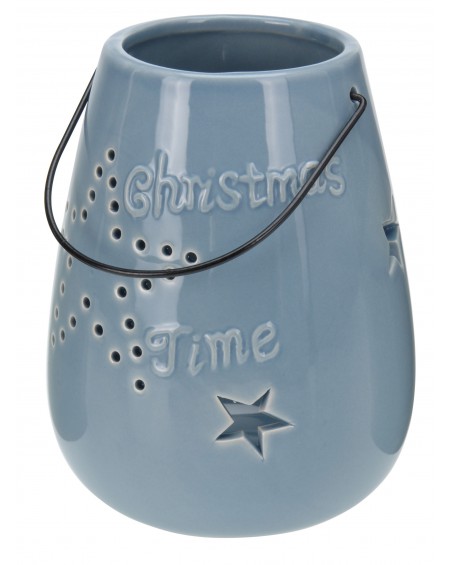 Lampion ceramiczny Christmas Time granatowy