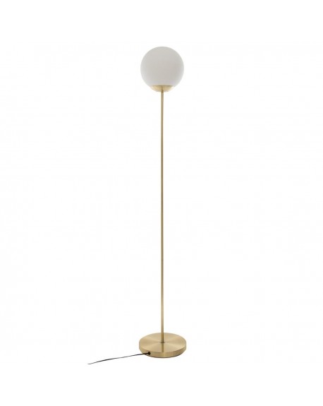 Lampa podłogowa złota z mlecznym kloszem 180 cm