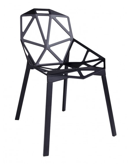 Krzesło SPLIT PREMIUM czarne/białe - aluminium