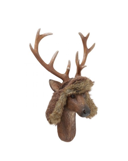 Głowa jelenia w zimowej czapce 62x45x21 cm