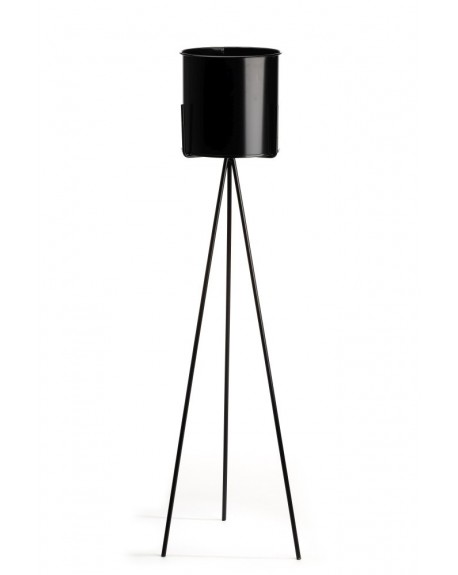 Kwietnik metalowy czarny z osłonką 110 cm
