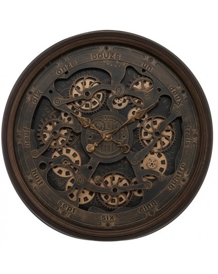 Zegar metalowy miedziano-brązowy 76 cm