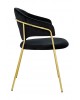 Krzesło welurowe na złotej podstawie Nomi