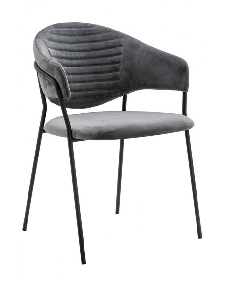 Krzesło Nomi ciemny szary - welur, podstawa czarna