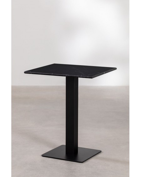 Stół barowy marmu czarna noga 60x60 cm