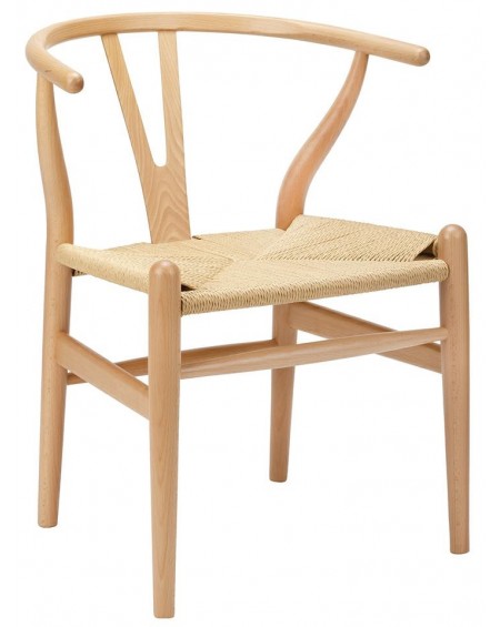 Krzesło Wood natural- drewno bukowe, naturalne włókno