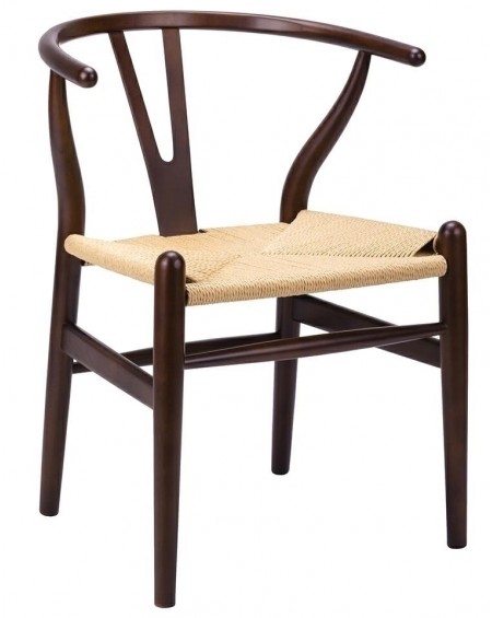 Krzesło Wood dark brown- drewno bukowe, naturalne włókno
