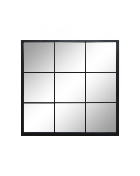 Lustro okno czarne ze szprosami 90x90 cm