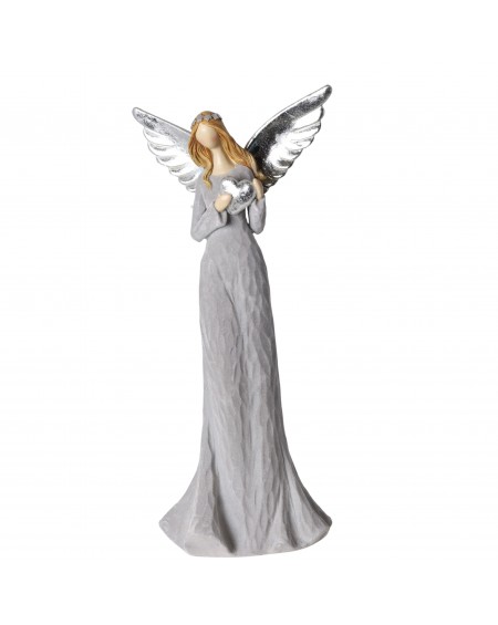 Dekoracja - welurowy anioł 39x7x19 cm ANGELUS