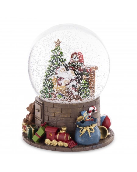 Kula śnieżna grająca z Mikołajem i choinką Ø 13 cm
