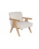Fotel drewniany z podłokietnikami 76x62x70 cm KAMINO
