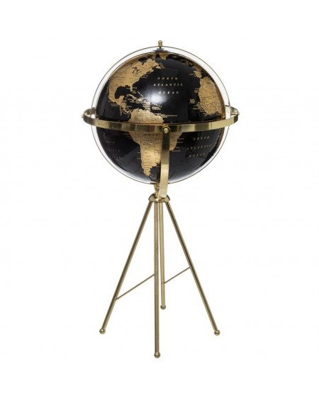 Globus czarno-złoty na trójnogu 75 cm