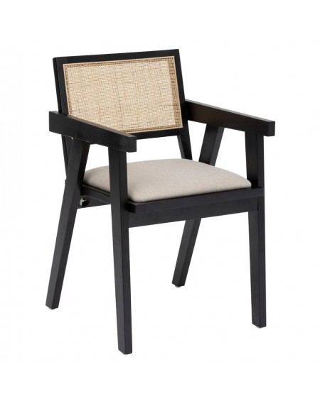Krzesło z podłokietnikami drewniane Alia czarne