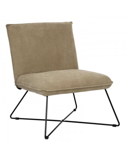Fotel sztruksowy na metalowej podstawie 83x75,5x64 cm