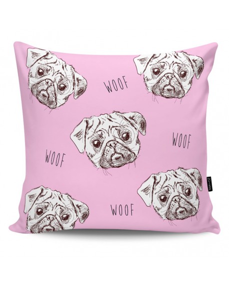 Poduszka dekoracyjna Pugs Attack pink