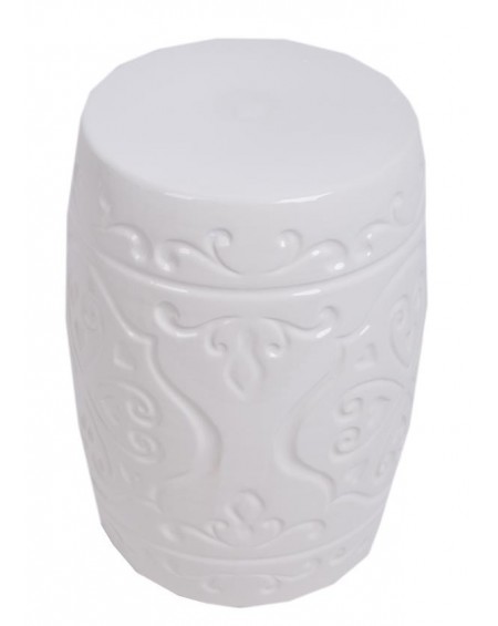 Stołek ceramiczny biały