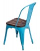 Krzesło Metalove Wood niebieskie sosna